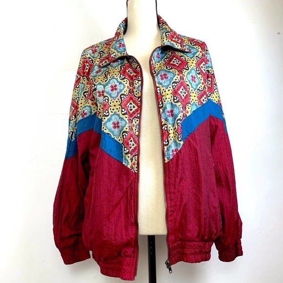 Vintage 90s Unique Jennifer Moore Activewear Windbreaker Jacket- Medium - Picture 2 of 9
